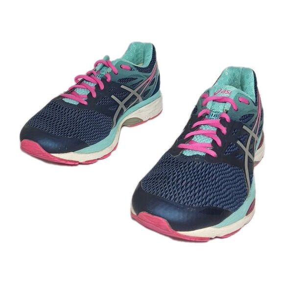 ASICS Gel Cumulus 18 Running Shoes Women's US 9.5 EUR 41.5 Blue Pink Color T6C8N - Picture 1 of 13